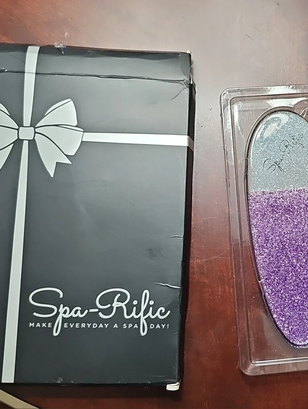 Spa-Rific Glitter 3 Piece Foot/File Set in Purple & Silver